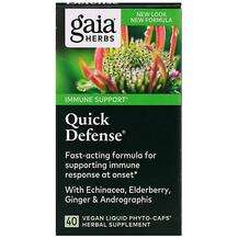 Gaia Herbs, Поддержка иммунитета, Quick Defense, 40 капсул