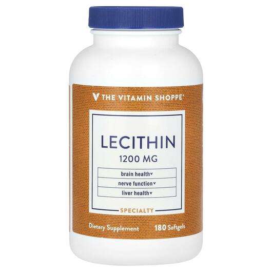 Основне фото товара The Vitamin Shoppe, Lecithin 1200 mg, Лецитин, 180 капсул