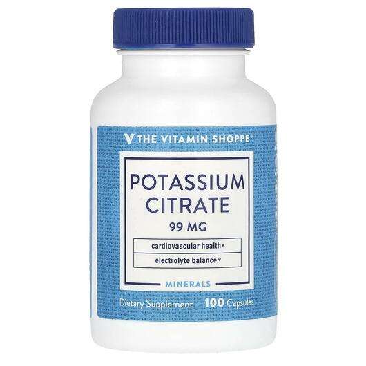 Основне фото товара The Vitamin Shoppe, Potassium Citrate 99 mg, Калій, 100 капсул