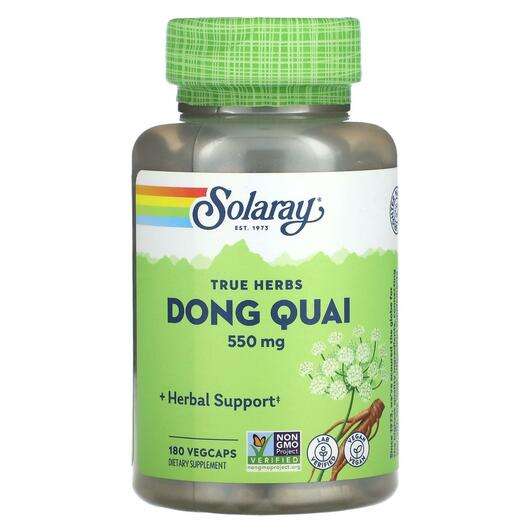 Основне фото товара Solaray, True Herbs Dong Quai 550 mg, Дягель, 180 капсул