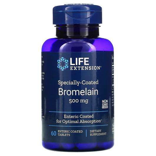 Основне фото товара Life Extension, Specially-Coated Bromelain 500 mg, Бромелайн 5...