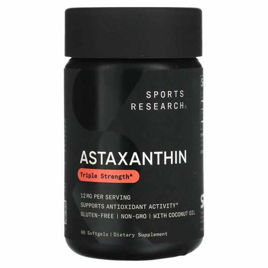 Основне фото товара Sports Research, Astaxanthin Triple Strength 12 mg, Астаксанти...