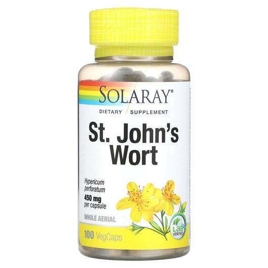 Основное фото товара Solaray, Зверобой 450 мг, Organically Grown St. John's Wort 45...
