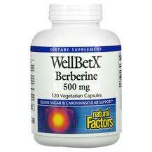 Natural Factors, WellBetX Berberine 500 mg, Берберин, 120 капсул