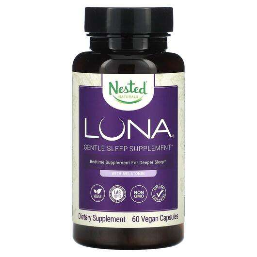 Luna Gentle Sleep Supplement with Melatonin, Підтримка здорового сну, 60 капсул