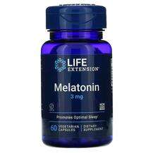 Life Extension, Мелатонин 3 мг, Melatonin 3 mg, 60 капсул