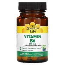Country Life, Vitamin B6 100 mg, Вітамін B6 100 мг, 100 таблеток