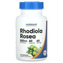 Nutricost, Rhodiola Rosea 500 mg, Родіола, 60 капсул