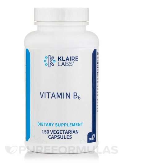 Основне фото товара Klaire Labs SFI, Vitamin B6, Вітамін B6 Піридоксин, 150 капсул