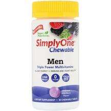 SimplyOne Men Triple Power Multivitamin Wild-Berry Flavor, Мул...