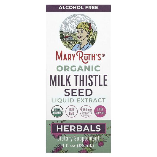 Основное фото товара Organic Milk Thistle Seed Liquid Extract Alcohol, Расторопша, 30 