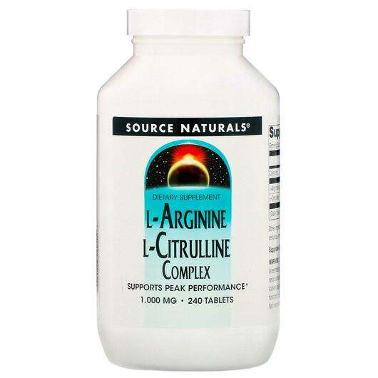 L-Arginine L-Citrulline Complex 1000 mg 240 Tablet, L-Аргінін L-Цитруллин комплекс 1000 мг, 240 таблеток