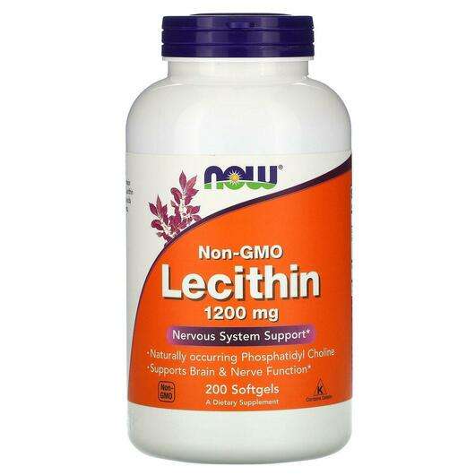 Основное фото товара Now, Лецитин 1200 мг, Lecithin 1200 mg, 200 капсул