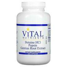Vital Nutrients, Betaine HCl Pepsin Gentian Root Extract, Бета...