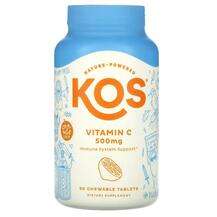 KOS, Vitamin C Orange Flavor 500 mg, 90 Chewable Tablets