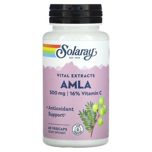 Основне фото товара Solaray, Vital Extracts AMLA 500 mg, Амла, 60 капсул
