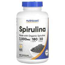 Nutricost, Spirulina 3000 mg, Спіруліна, 180 капсул