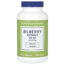 The Vitamin Shoppe, Черника, Bilberry Extract 120 mg, 240 капсул