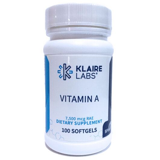 Основное фото товара Klaire Labs, Витамин А Ретинол, Vitamin A, 100 капсул