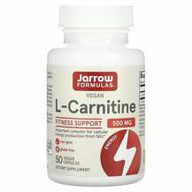 Jarrow Formulas, L-Carnitine 500 500 mg, 50 Veggie Caps