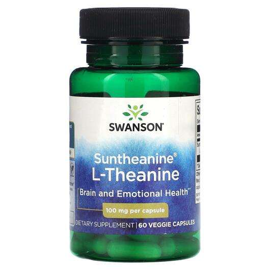 Основне фото товара Swanson, Suntheanine L-Theanine 100 mg, L-Теанін, 60 капсул