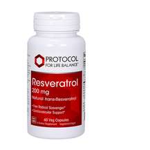 Protocol for Life Balance, Resveratrol 200 mg, Ресвератрол, 60...