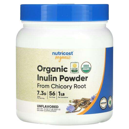 Основне фото товара Nutricost, Organic Inulin Powder From Chicory Root Unflavored,...