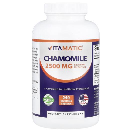 Основне фото товара Vitamatic, Chamomile 2500 mg, Ромашка, 240 капсул