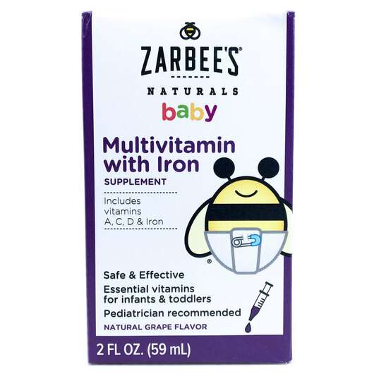 Основне фото товара Naturals Baby Multivitamin with Iron Natural Grape Flavor, Мул...