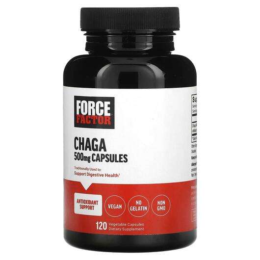 Основное фото товара Force Factor, Грибы Чага, Chaga 500 mg, 120 капсул