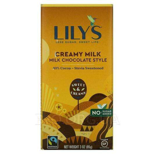 Lily's Sweets Milk Chocolate Style Bar Creamy Milk 40% Cocoa, Шоколад, 85 г