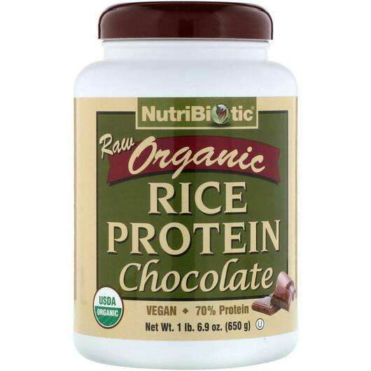 Основне фото товара NutriBiotic, Raw Organic Rice Protein Chocolate 6, Рисовий про...