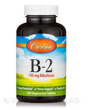 Carlson, Витамин B2 Рибофлавин, B-2 Riboflavin 100 mg, 250 таб...