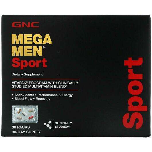 Основное фото товара GNC, Мультивитамины Мега Мэн, Mega Men Sport Vitapak, 30 пакетов