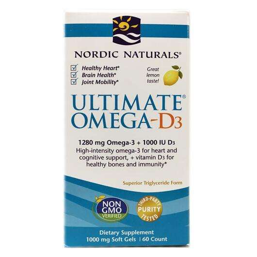 Основное фото товара Nordic Naturals, Ультимейт Омега, Ultimate Omega-D3, 60 капсул
