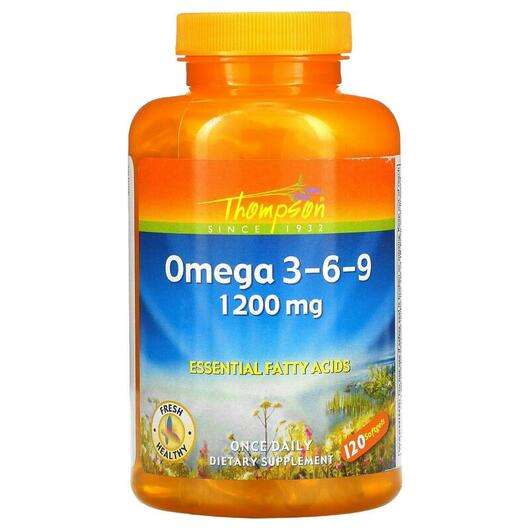 Основное фото товара Thompson, Омега 3-6-9 1200 мг, Omega 3-6-9 1200 mg 120, 120 ка...