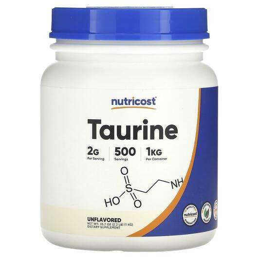 Основное фото товара Nutricost, L-Таурин, Taurine Powder Unflavored, 1 kg