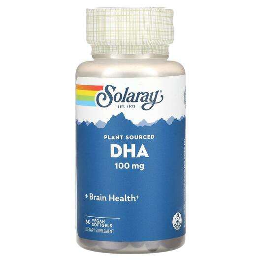 Основне фото товара Solaray, DHA Plant Sourced 100 mg, ДГК, 60 Vegan капсул