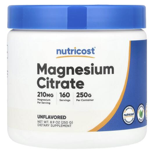 Основное фото товара Nutricost, Магний, Magnesium Citrate Unflavored, 250 г