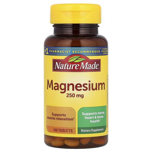 Основне фото товара Nature Made, Magnesium 250 mg, Магній, 100 таблеток