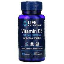 Life Extension, Витамин D3 и Йод, Vitamin D3 with Sea-Iodine, ...