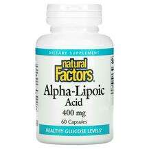 Natural Factors, Альфа-липоевая кислота, Alpha-Lipoic Acid 400...