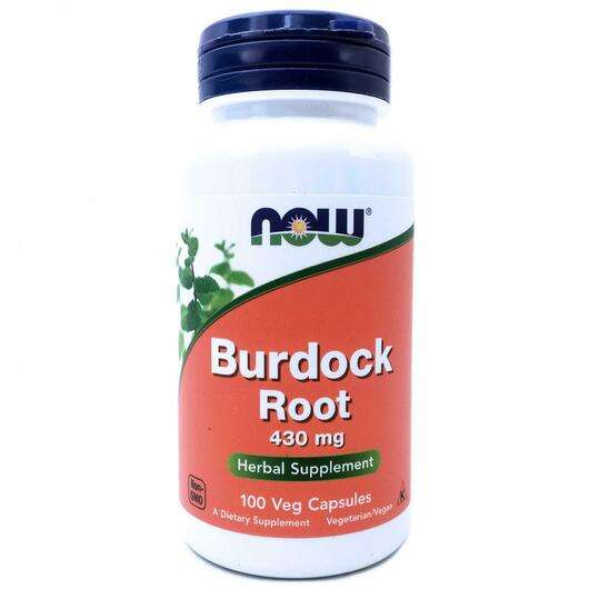 Основное фото товара Now, Корень лопуха 430 мг, Burdock Root 430 mg, 100 капсул