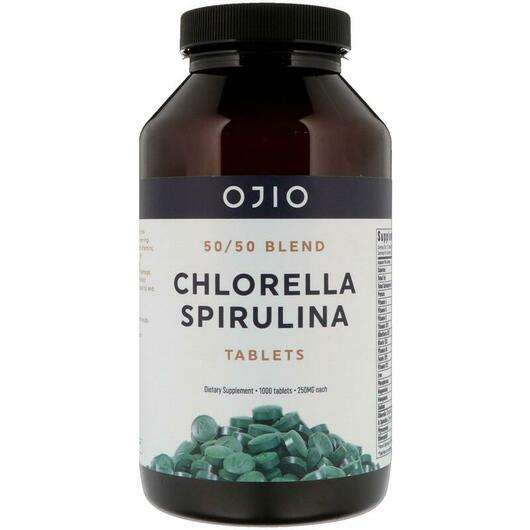 Основне фото товара Ojio, Chlorella Spirulina 50/50, Хлорела, 1000 таблеток