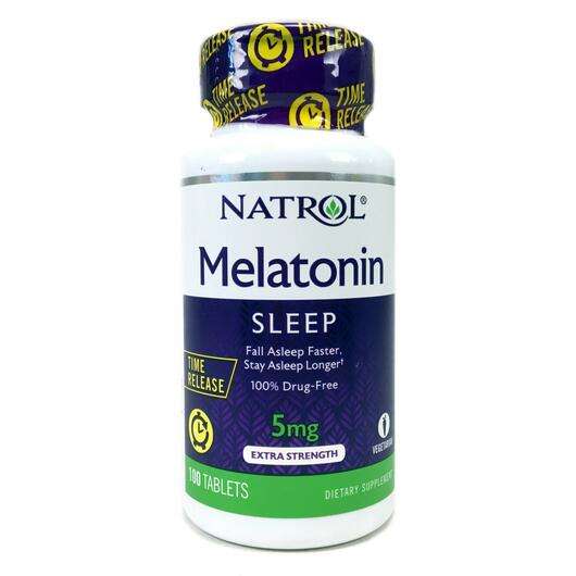 Основне фото товара Natrol, Melatonin Time Release Extra Strength 5 mg, Мелатонін,...