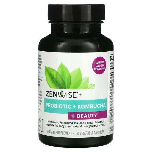 Основне фото товара Zenwise, Probiotic + Kombucha + Beauty, Пробіотики, 60 капсул