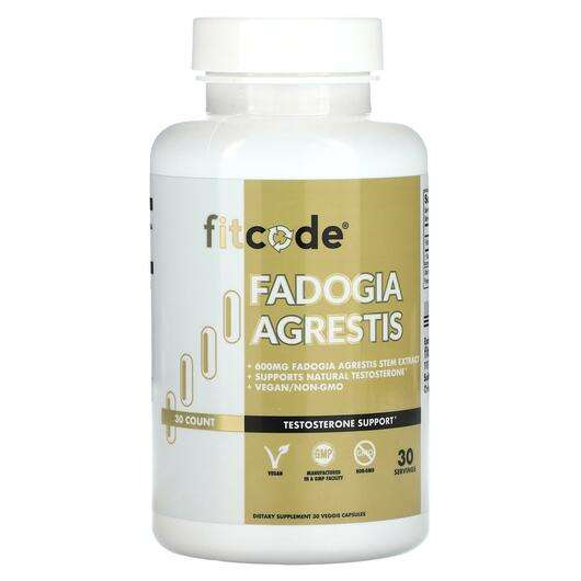 Основне фото товара FitCode, Fadogia Agrestis 600 mg, Фадогія Агрестіс, 30 капсул