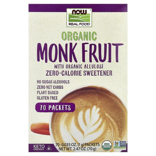 Основне фото товара Real Food Organic Monk Fruit Zero-Calorie, Натуральний підсолоджу