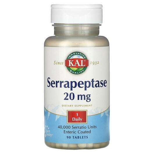 Основне фото товара KAL, Serrapeptase 20 mg, Серрапептаза, 90 таблеток
