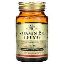 Solgar, Vitamin B6 100 mg, Вітамін B, 100 капсул